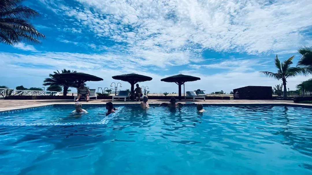Idle afternoons by the pool above the Angolan coast