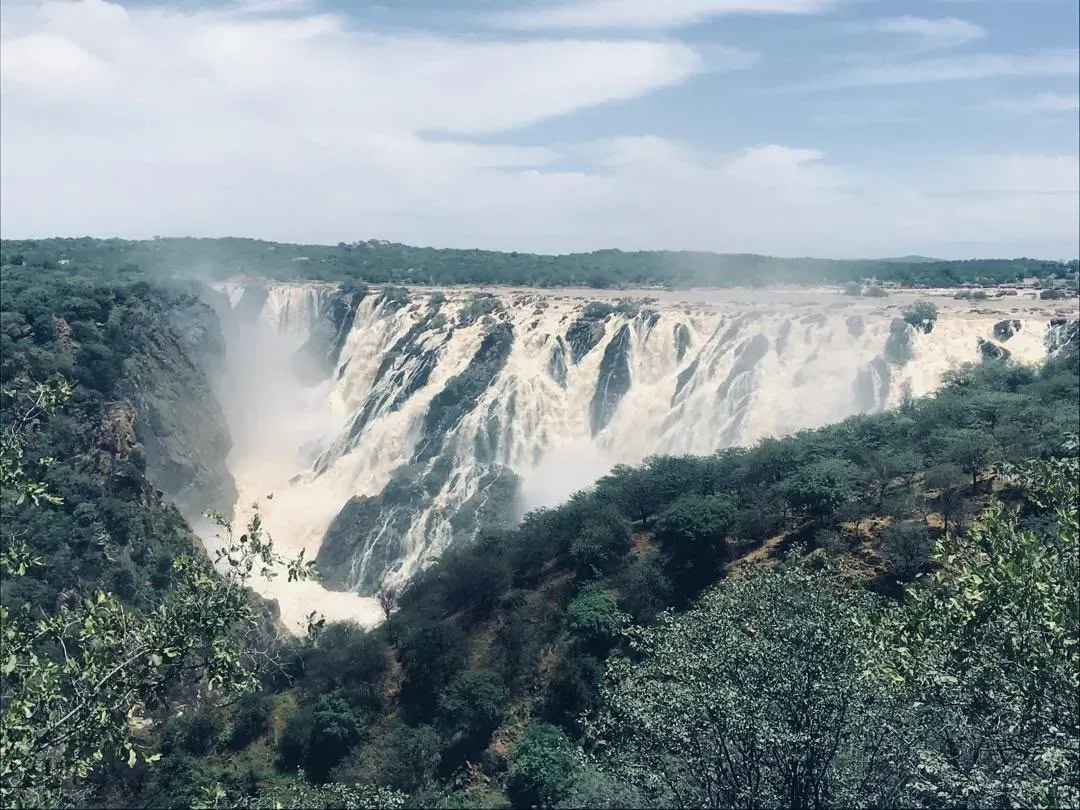 Ruacana Falls thundering in full flood on the Kunene