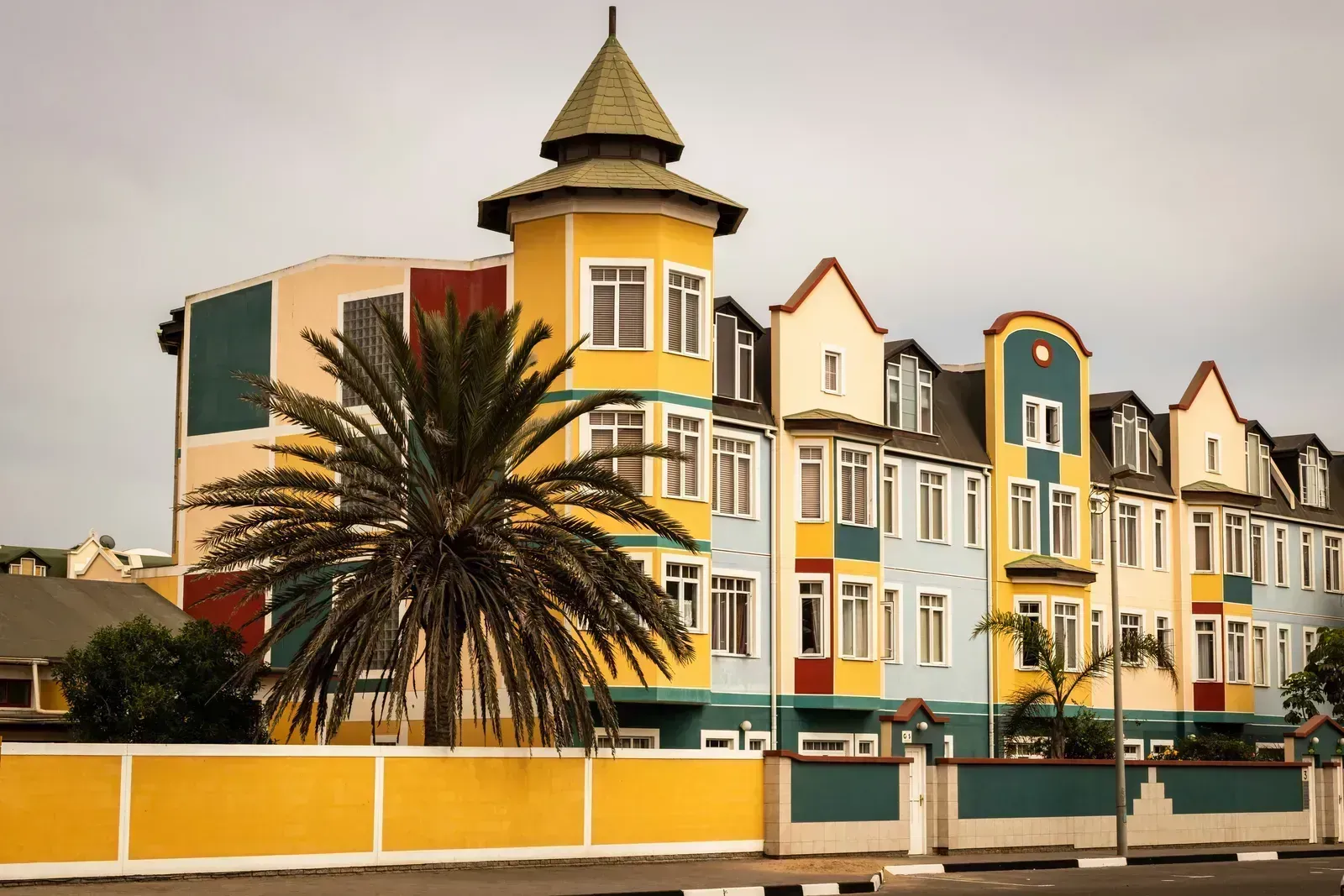 Colourful German colonial facades line the streets